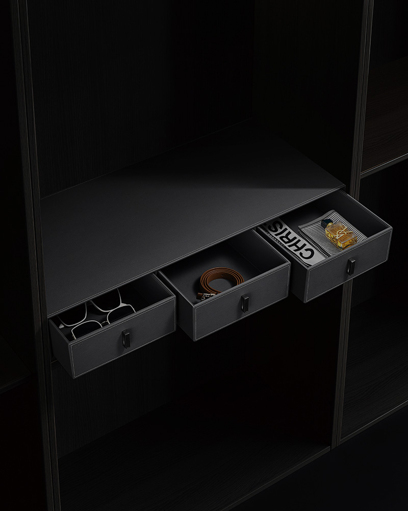 Elegant Leather Drawers F821