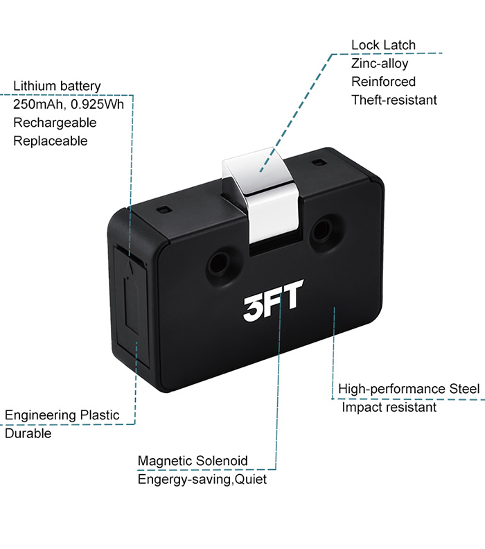 Biometric Drawer Lock T0 Series Features